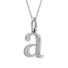 Diamond 1/20 Ct.Tw. Letter A Pendant in 10K White Gold - thediamondsq