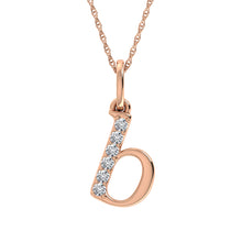 Diamond 1/20 Ct.Tw. Letter B Pendant in 10K Rose Gold - thediamondsq