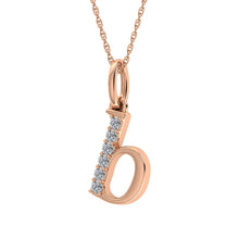 Diamond 1/20 Ct.Tw. Letter B Pendant in 10K Rose Gold - thediamondsq