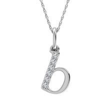 Diamond 1/20 Ct.Tw. Letter B Pendant in 10K White Gold - thediamondsq
