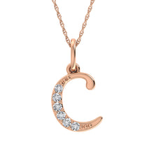 Diamond 1/20 Ct.Tw. Letter C Pendant in 10K Rose Gold - thediamondsq