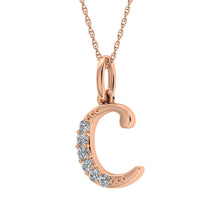Diamond 1/20 Ct.Tw. Letter C Pendant in 10K Rose Gold - thediamondsq