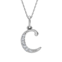 Diamond 1/20 Ct.Tw. Letter C Pendant in 10K White Gold - thediamondsq