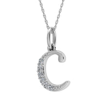 Diamond 1/20 Ct.Tw. Letter C Pendant in 10K White Gold - thediamondsq