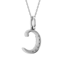 Diamond 1/20 Ct.Tw. Letter C Pendant in 10K White Gold - thediamondsq