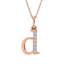 Diamond 1/20 Ct.Tw. Letter D Pendant in 10K Rose Gold - thediamondsq