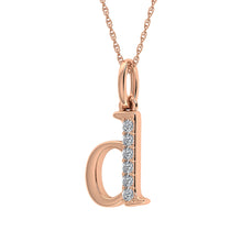 Diamond 1/20 Ct.Tw. Letter D Pendant in 10K Rose Gold - thediamondsq