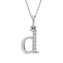 Diamond 1/20 Ct.Tw. Letter D Pendant in 10K White Gold - thediamondsq