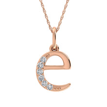 Diamond 1/20 Ct.Tw. Letter E Pendant in 10K Rose Gold - thediamondsq