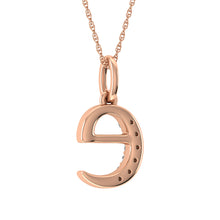 Diamond 1/20 Ct.Tw. Letter E Pendant in 10K Rose Gold - thediamondsq