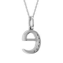 Diamond 1/20 Ct.Tw. Letter E Pendant in 10K White Gold - thediamondsq