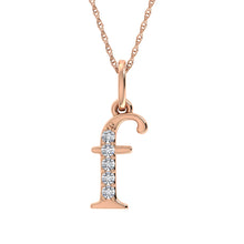 Diamond 1/20 Ct.Tw. Letter F Pendant in 10K Rose Gold - thediamondsq