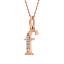 Diamond 1/20 Ct.Tw. Letter F Pendant in 10K Rose Gold - thediamondsq