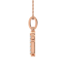 Diamond 1/20 Ct.Tw. Letter F Pendant in 10K Rose Gold - thediamondsq