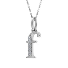 Diamond 1/20 Ct.Tw. Letter F Pendant in 10K White Gold - thediamondsq