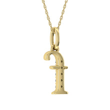 Diamond 1/20 Ct.Tw. Letter F Pendant in 10K Yellow Gold - thediamondsq