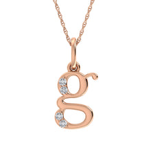 Diamond 1/20 Ct.Tw. Letter G Pendant in 10K Rose Gold - thediamondsq