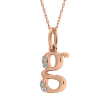 Diamond 1/20 Ct.Tw. Letter G Pendant in 10K Rose Gold - thediamondsq