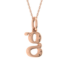 Diamond 1/20 Ct.Tw. Letter G Pendant in 10K Rose Gold - thediamondsq