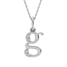 Diamond 1/20 Ct.Tw. Letter G Pendant in 10K White Gold - thediamondsq