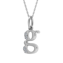 Diamond 1/20 Ct.Tw. Letter G Pendant in 10K White Gold - thediamondsq