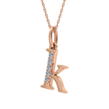 Diamond 1/20 Ct.Tw. Letter K Pendant in 10K Rose Gold