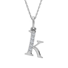 Diamond 1/20 Ct.Tw. Letter K Pendant in 10K White Gold