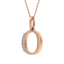 Diamond 1/20 Ct.Tw. Letter O Pendant in 10K Rose Gold