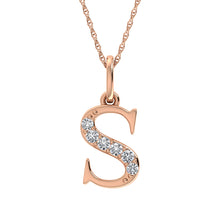 Diamond 1/20 Ct.Tw. Letter S Pendant in 10K Rose Gold
