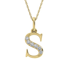 Diamond 1/20 Ct.Tw. Letter S Pendant in 10K Yellow Gold