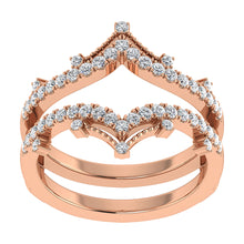 Diamond 1/3 Ct.Tw. Chevron Guard Ring in 14K Rose Gold