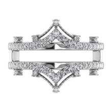 Diamond 1/3 Ct.Tw. Chevron Guard Ring in 14K White Gold