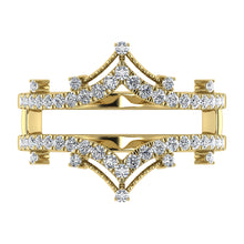 Diamond 1/3 Ct.Tw. Chevron Guard Ring in 14K Yellow Gold