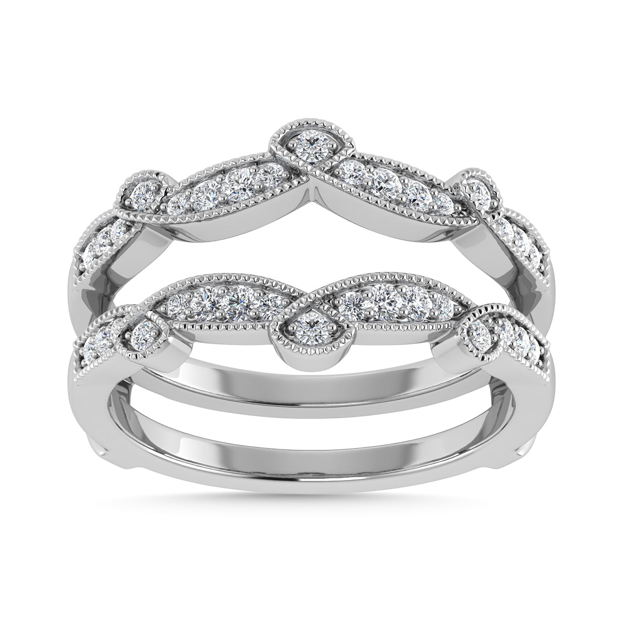 Diamond 1/4 Ct.Tw. Guard Ring in 14K White Gold