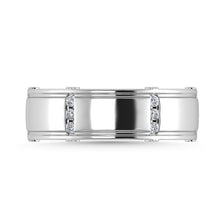 Diamond 1/10 Ct.Tw. Mens Band in 14K White Gold