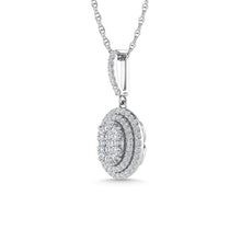 Diamond 3/4 Ct.Tw. Cluster Pendants in 14K White Gold