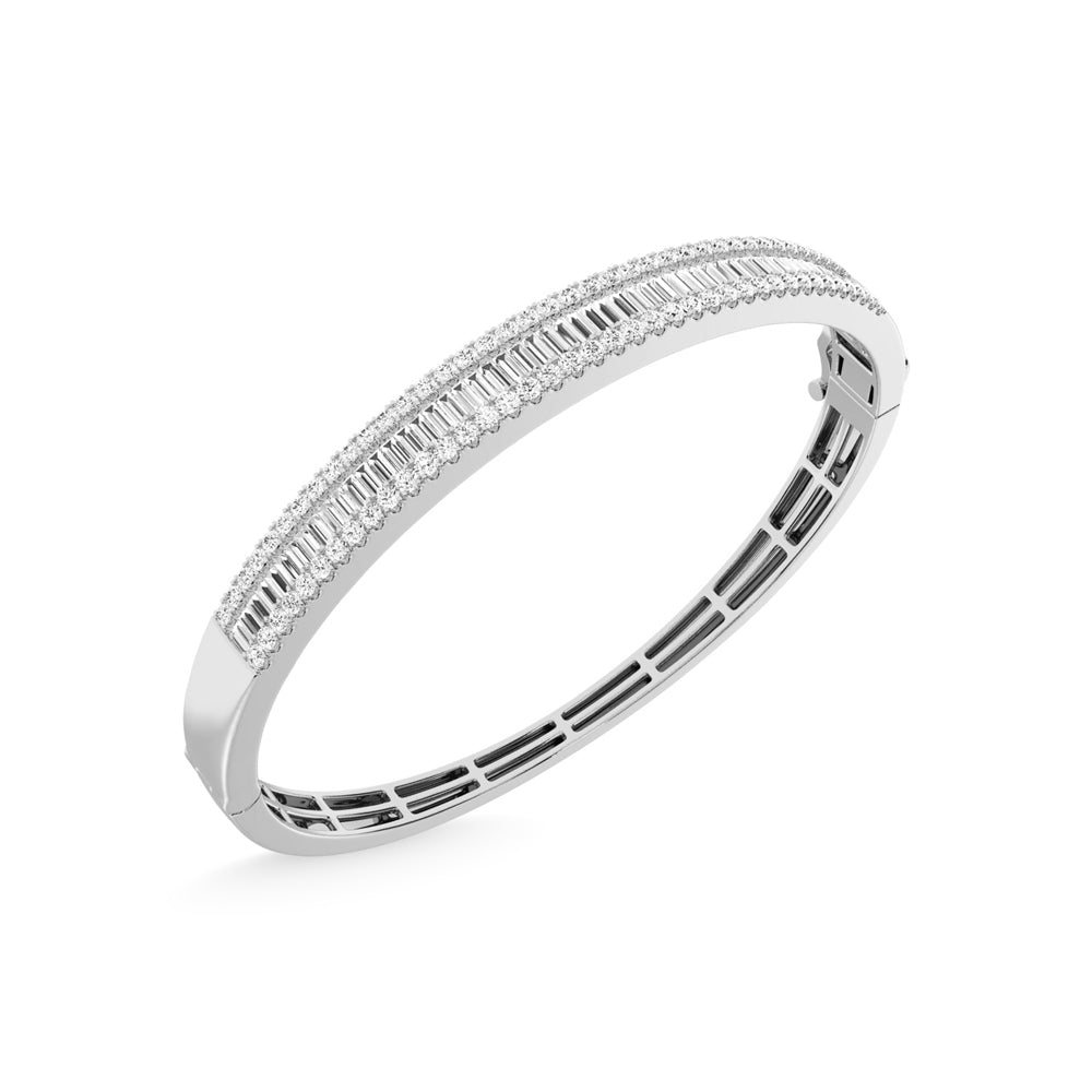 14K White Gold Diamond 3 Ct.Tw. Fashion Bangle - thediamondsq
