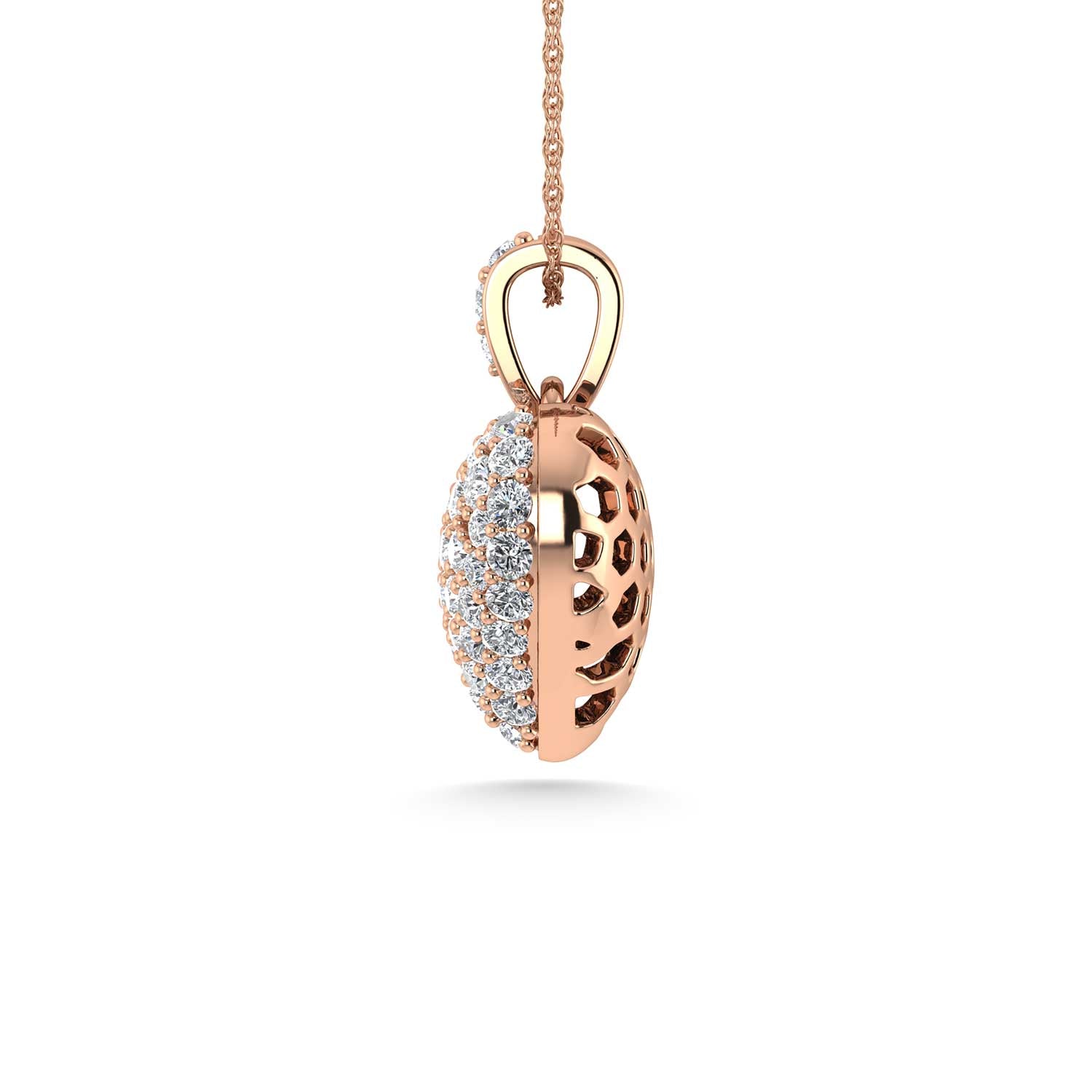 Diamond 2 1/2 Ct.Tw. Cluster Heart Pendant in 10K Rose Gold