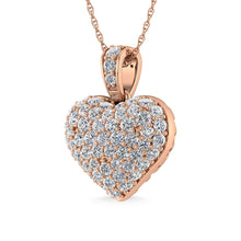 Diamond 2 1/2 Ct.Tw. Cluster Heart Pendant in 10K Rose Gold