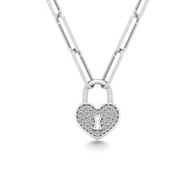 Diamond 1/10 Ct.Tw. Lock Pendant in 925 Silver