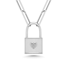 Diamond 1/50 Ct.Tw. Lock Pendant in 925 Silver