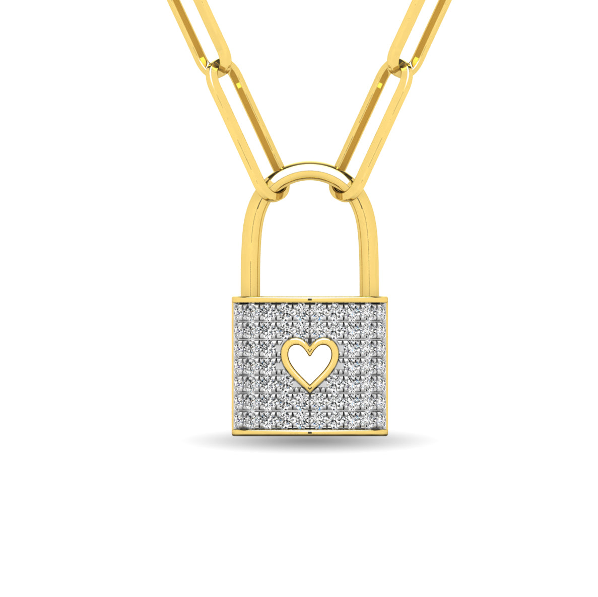 Diamond 1/5 Ct.Tw. Lock Pendant in 10K White Gold