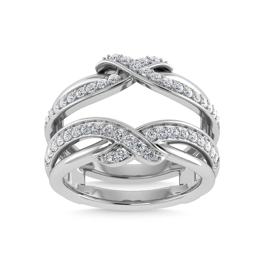 14K White Gold Diamond 1 Ct.Tw. Guard Ring