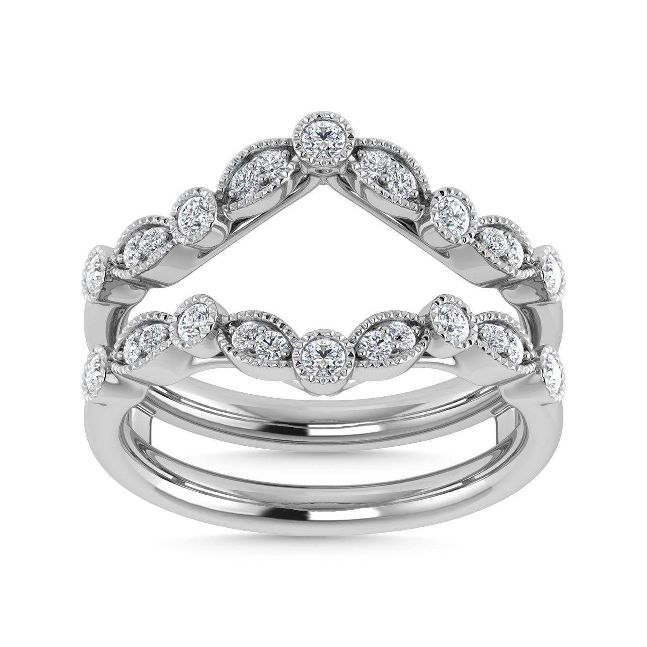 Diamond 3/8 Ct.Tw. Guard Ring in 14K White Gold