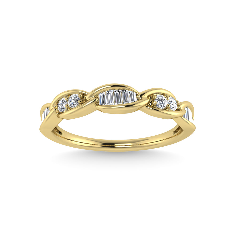 10K Yellow Gold Diamond 1/5 Ct.Tw. Stackable Ring