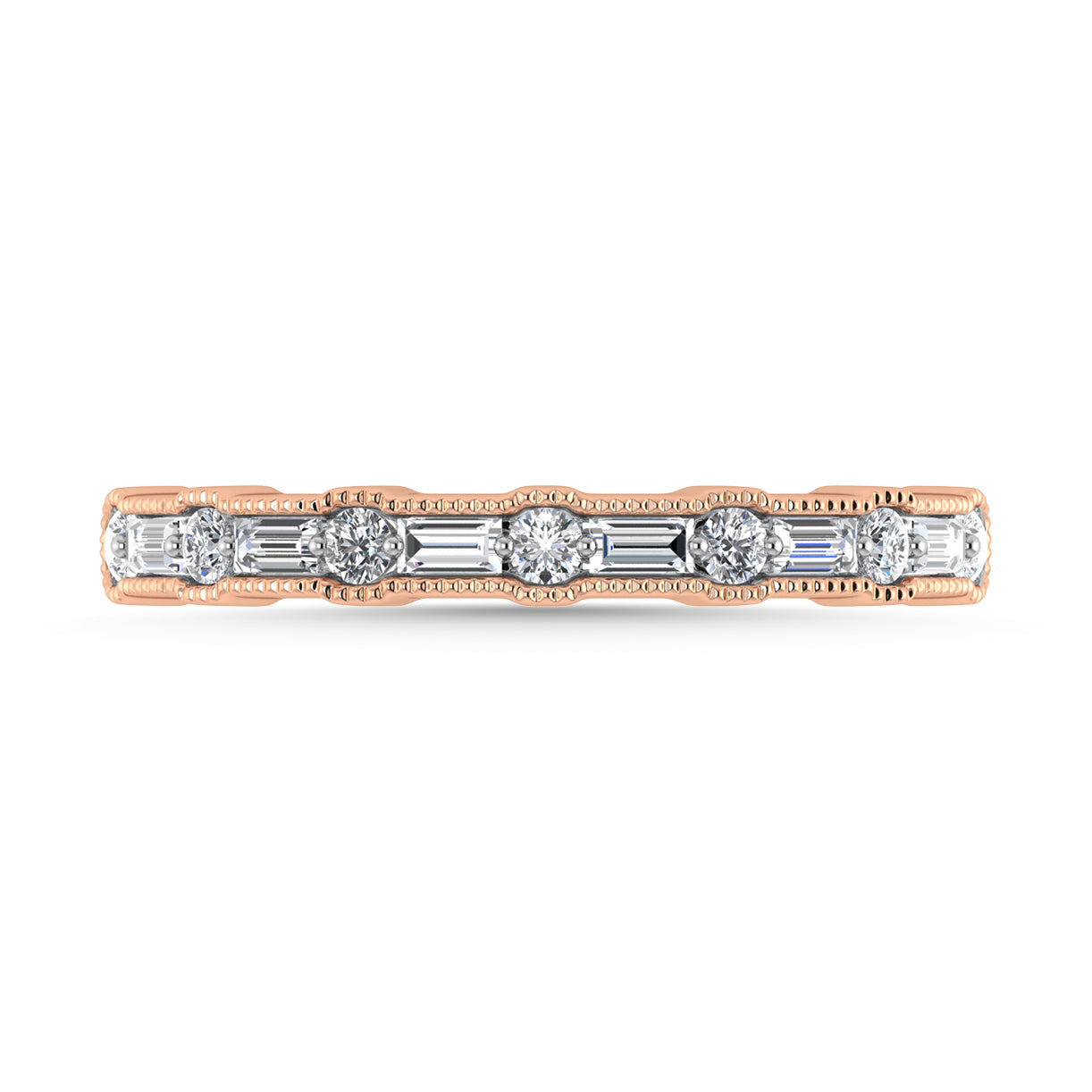 Diamond 1/4 Ct.Tw. Ladies Wedding Band in 14K Rose Gold