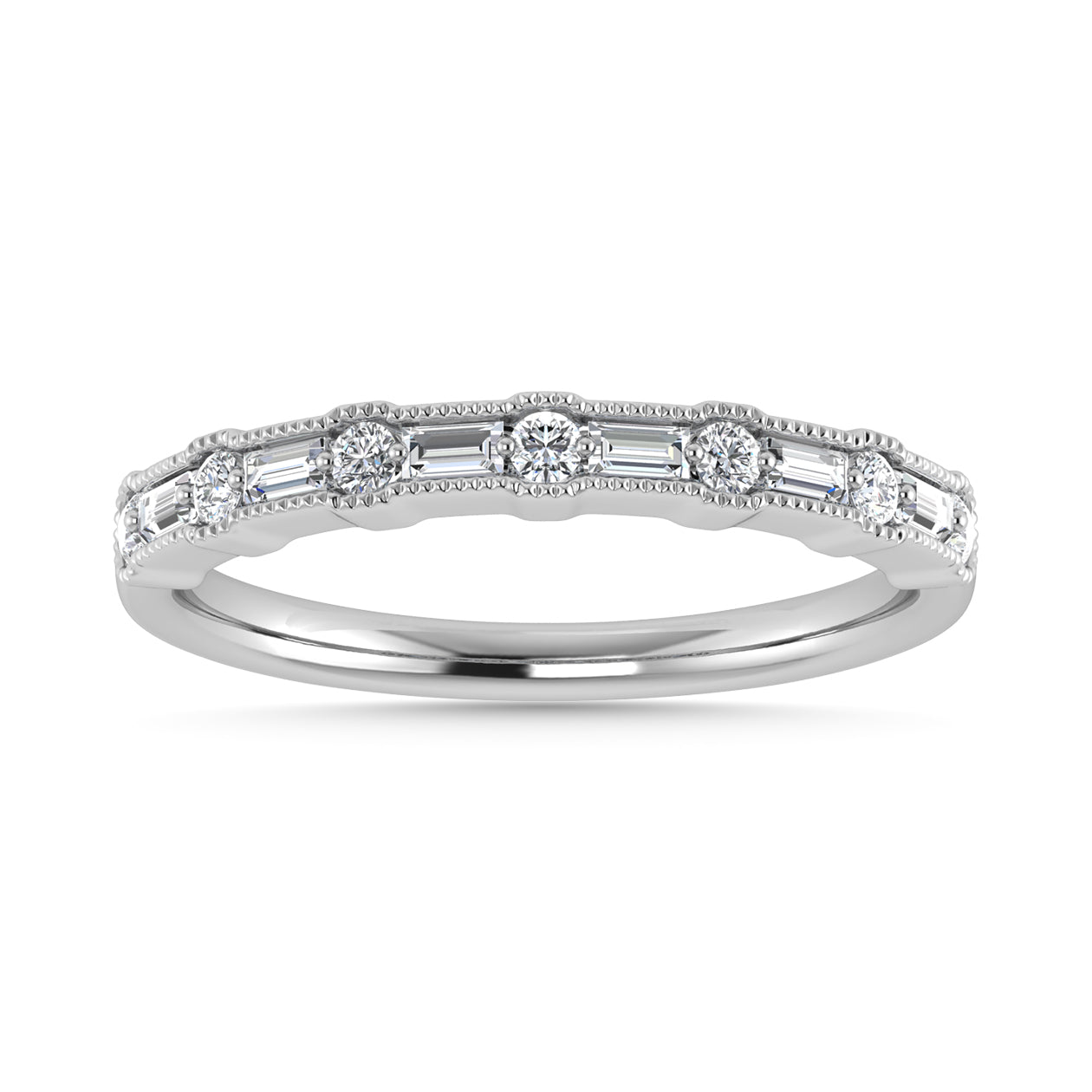 Diamond 1/4 Ct.Tw. Ladies Wedding Band in 14K White Gold