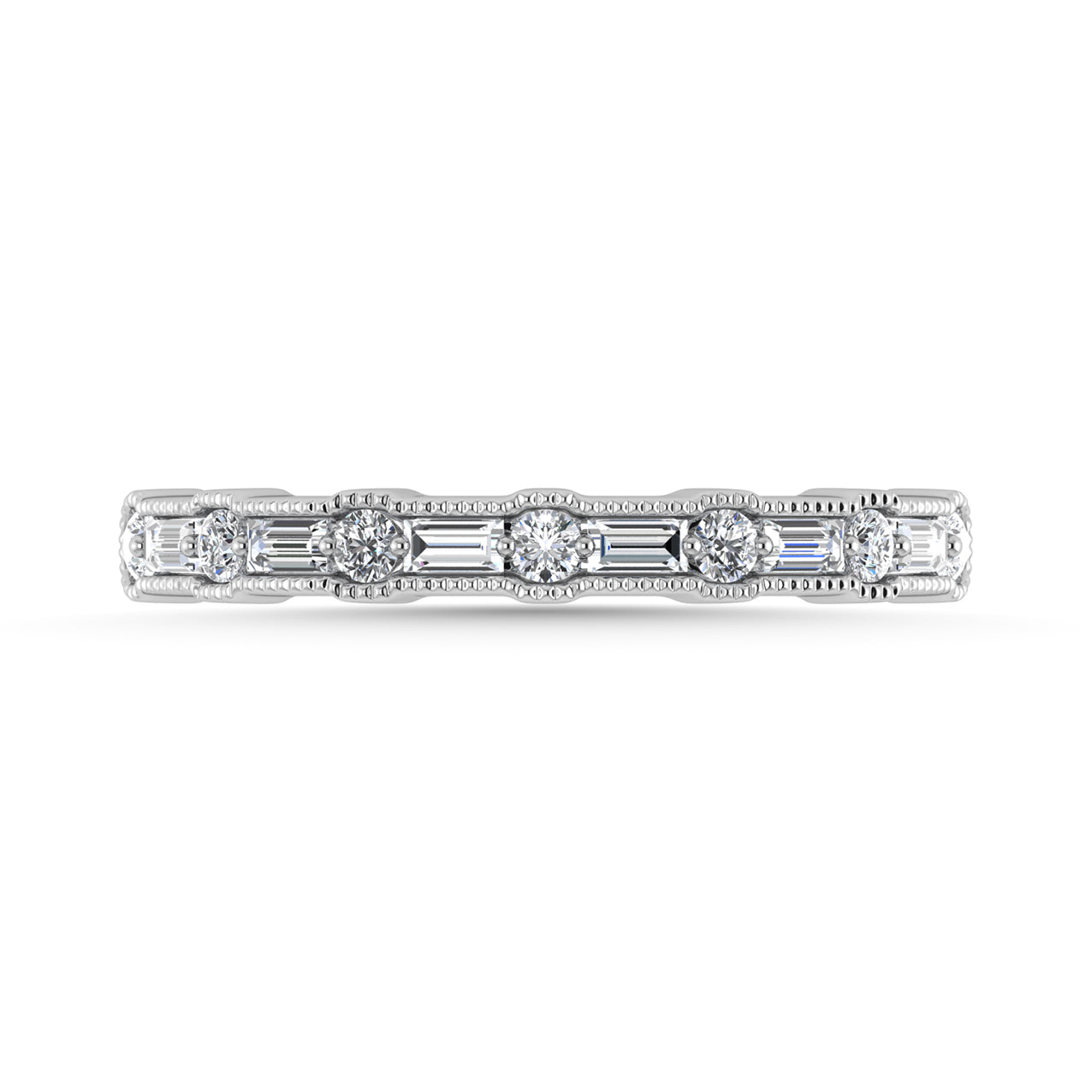 Diamond 1/4 Ct.Tw. Ladies Wedding Band in 14K White Gold