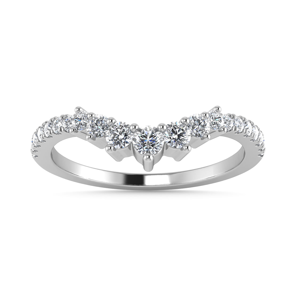 Diamond 1/4 Ct.Tw. Chevron Band in 14K White Gold