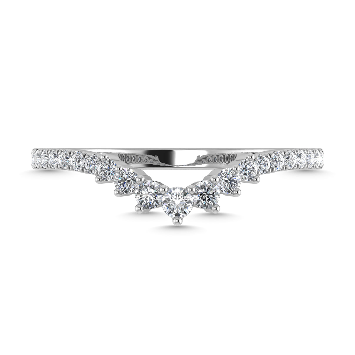 Diamond 1/4 Ct.Tw. Chevron Band in 14K White Gold